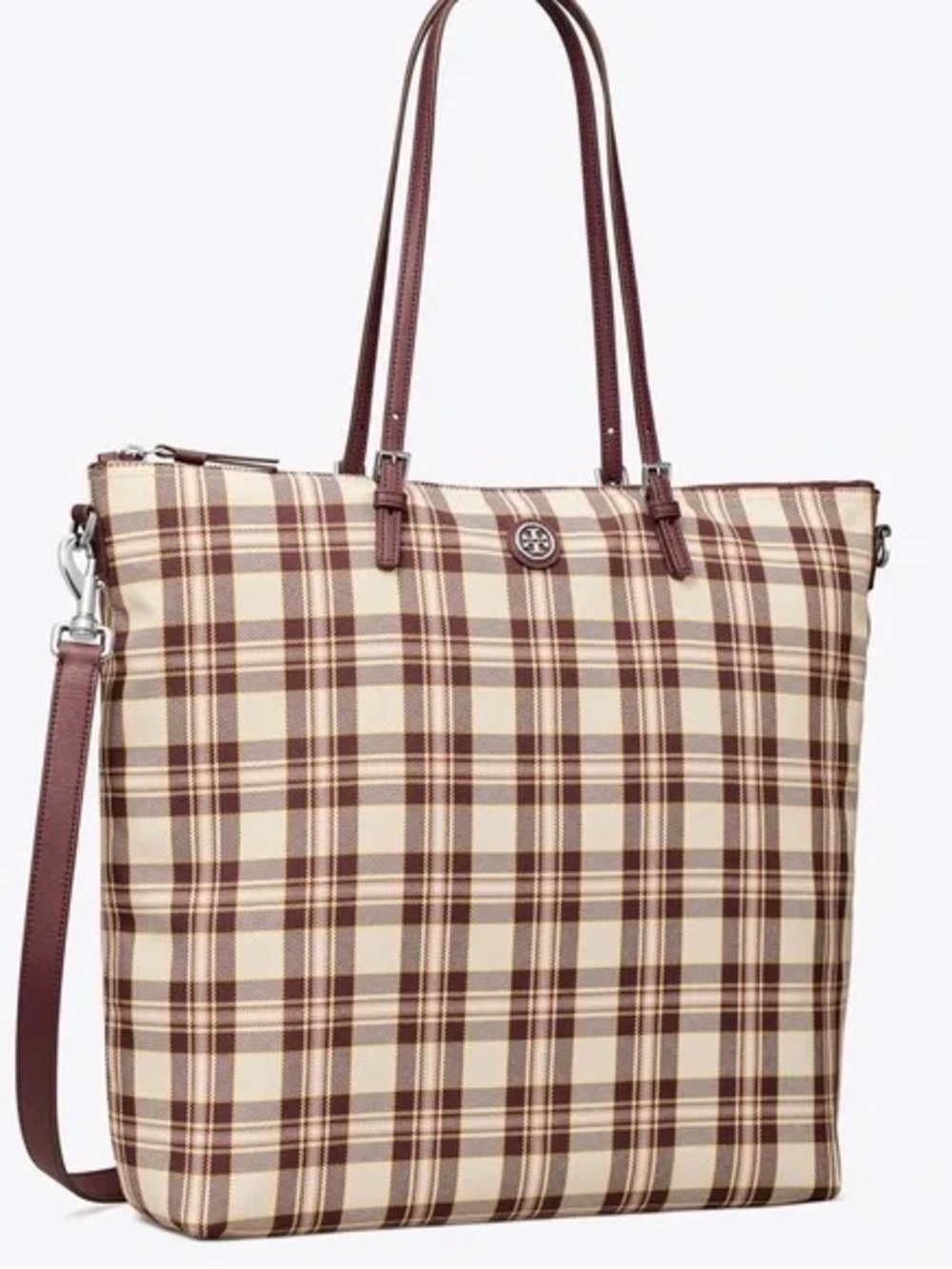 TORY BURCH Virginia Brie Plaid Tote-NWT